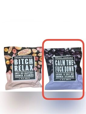 Funny Explicit Shower Steamers -Calm F Down (4 in each package) NWT